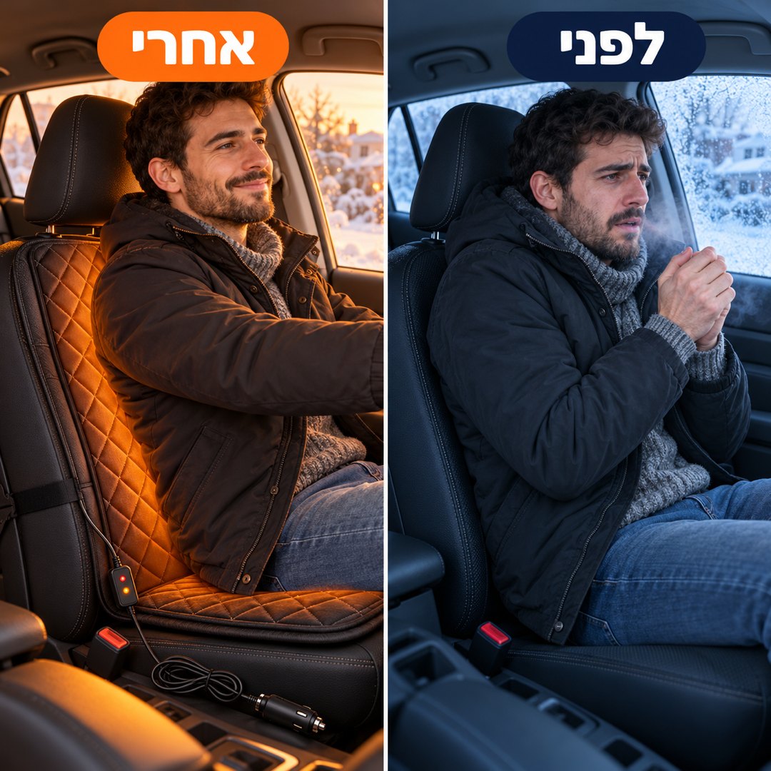 כיסוי מושב מחומם לרכב: לפני ואחרי