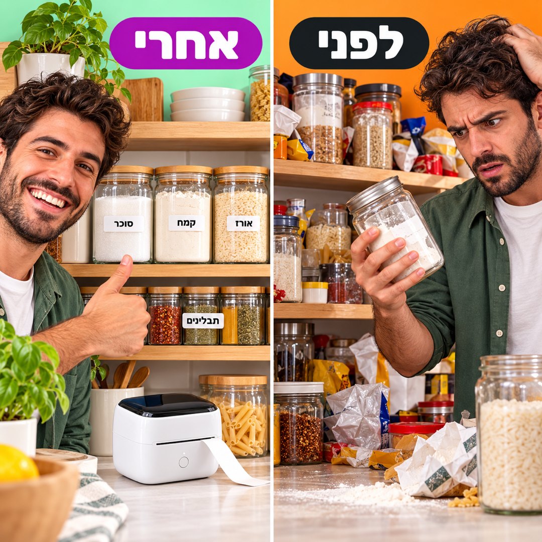 מדפסת מדבקות מהטלפון: לפני ואחרי
