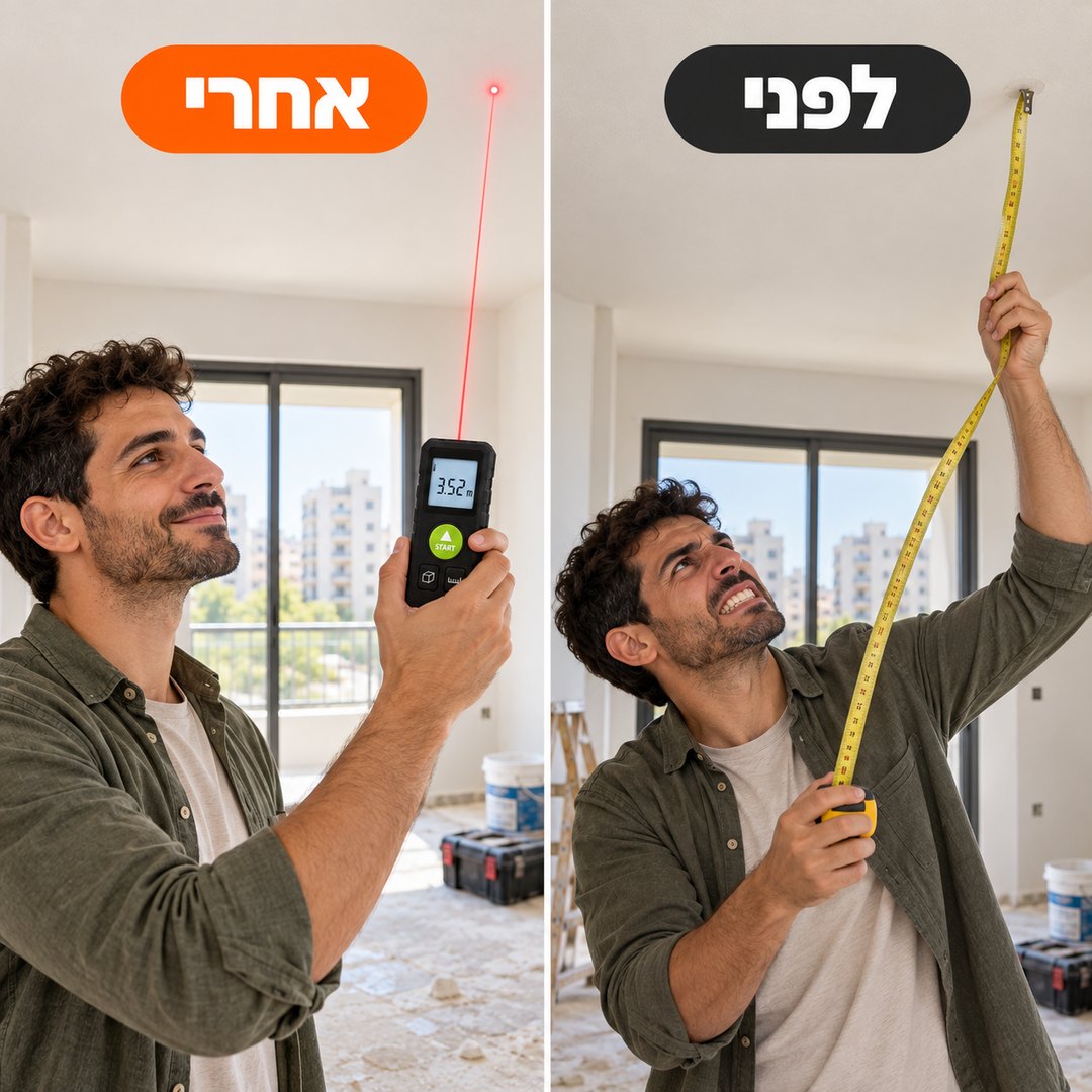 מד מרחק לייזר: לפני ואחרי