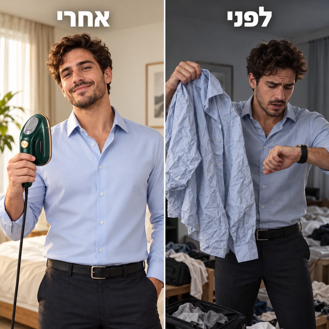מגהץ מיני לבוקר ולנסיעות: לפני ואחרי