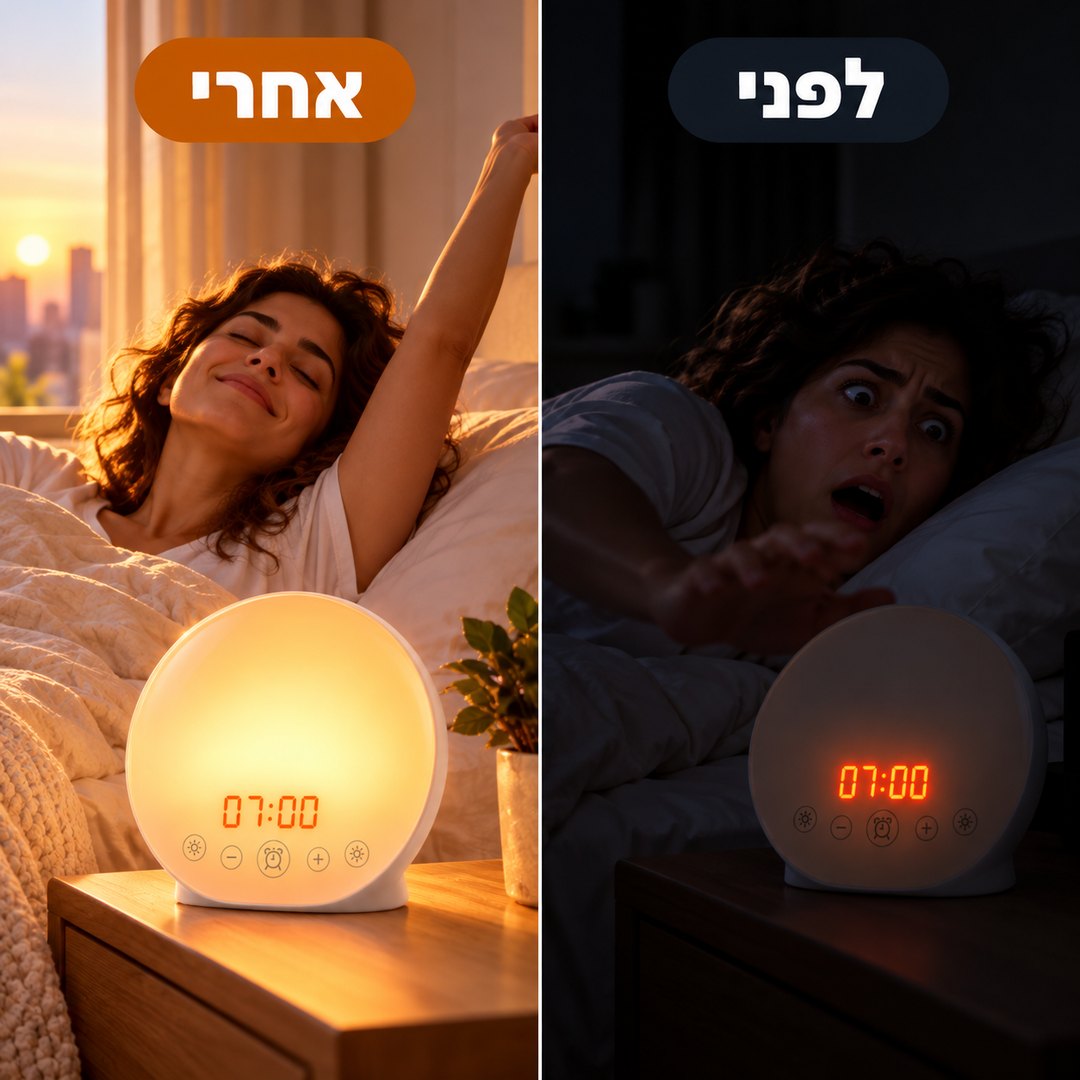 שעון מעורר זריחה: לפני ואחרי